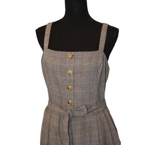 y2k Plaid Black Gray Jumpsuit Jumper‎ Overalls CHER MEAN GIRLS Crop Wide Leg VTG